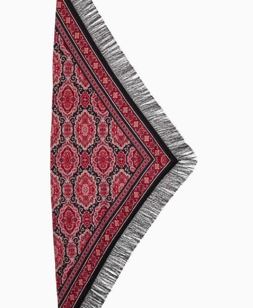 🆕️ Kate Spade Silk Red Medallion Piano Shawl - Picture 6 of 6